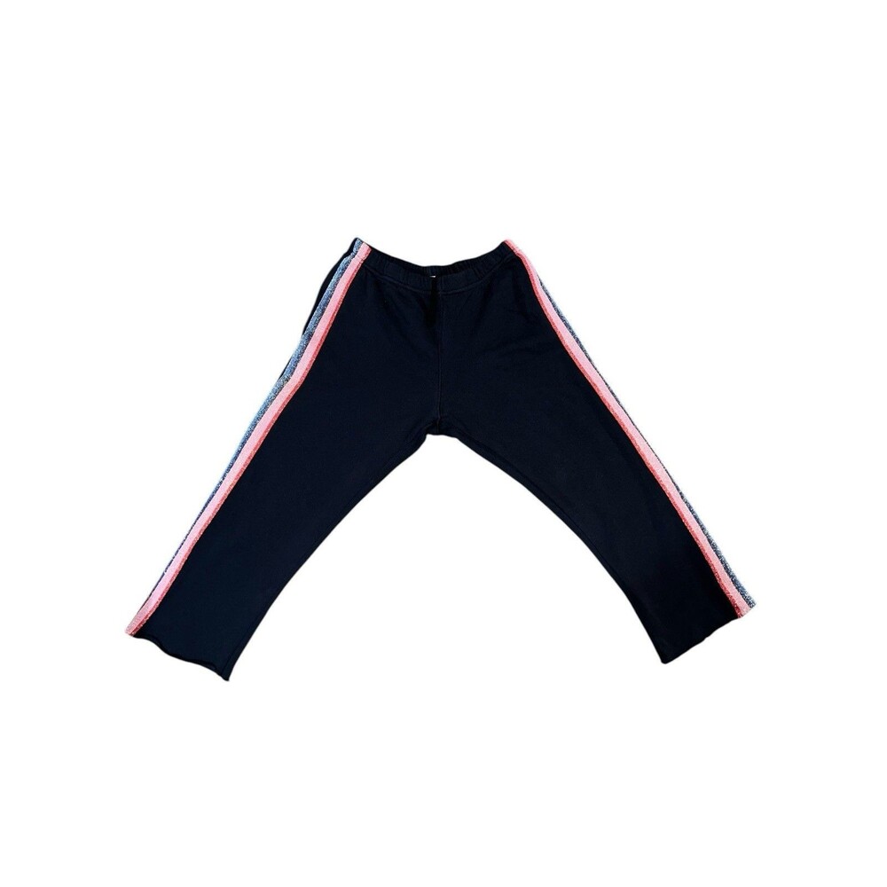Spiritual Gangster Sweat Pants Frayed Bottoms Rainbow Sides Womens Blue Small